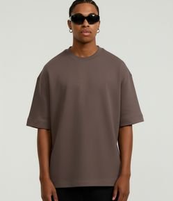 Camiseta Oversized em Moletinho com Cava Deslocada