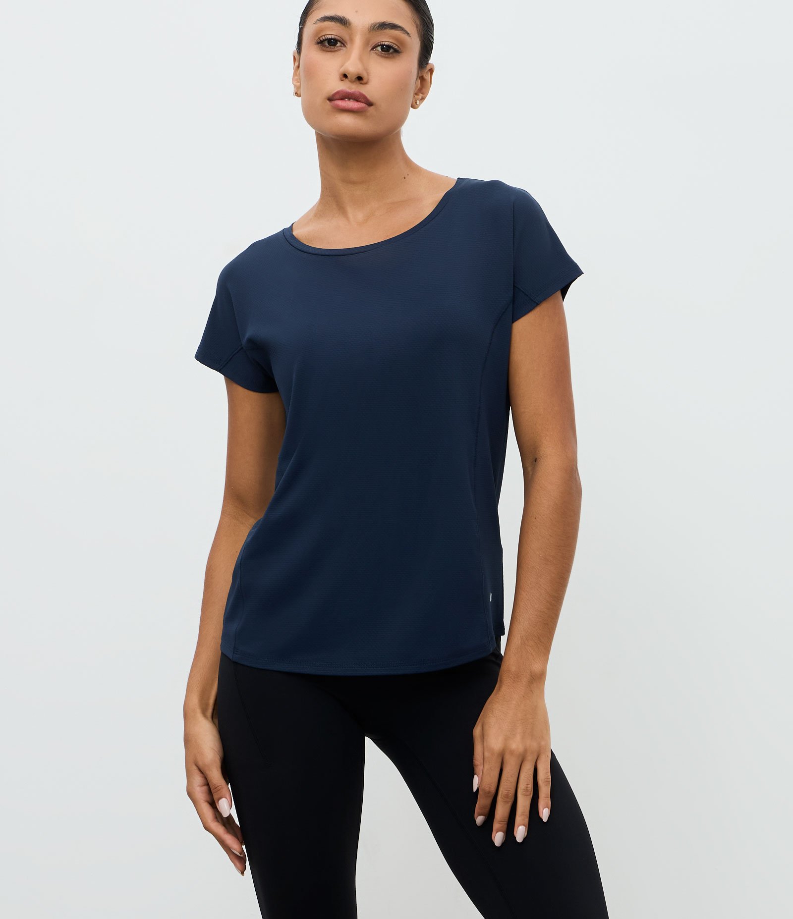 Camiseta Esportiva em Microfibra Texturizada Azul 1