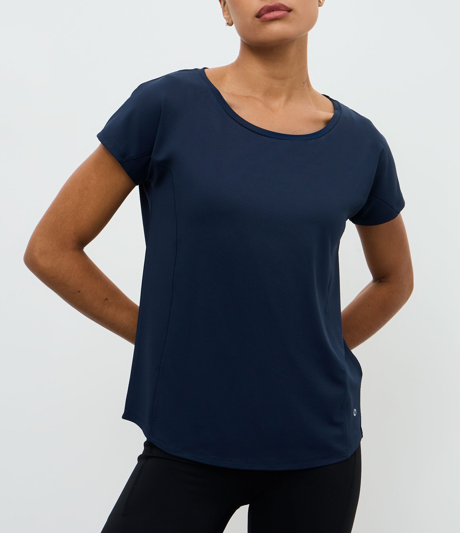 Camiseta Esportiva em Microfibra Texturizada Azul 2