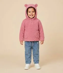 Calça Infantil Mom em Jeans com Cintinho Decorativo – Tam 1 a 5/6 Anos