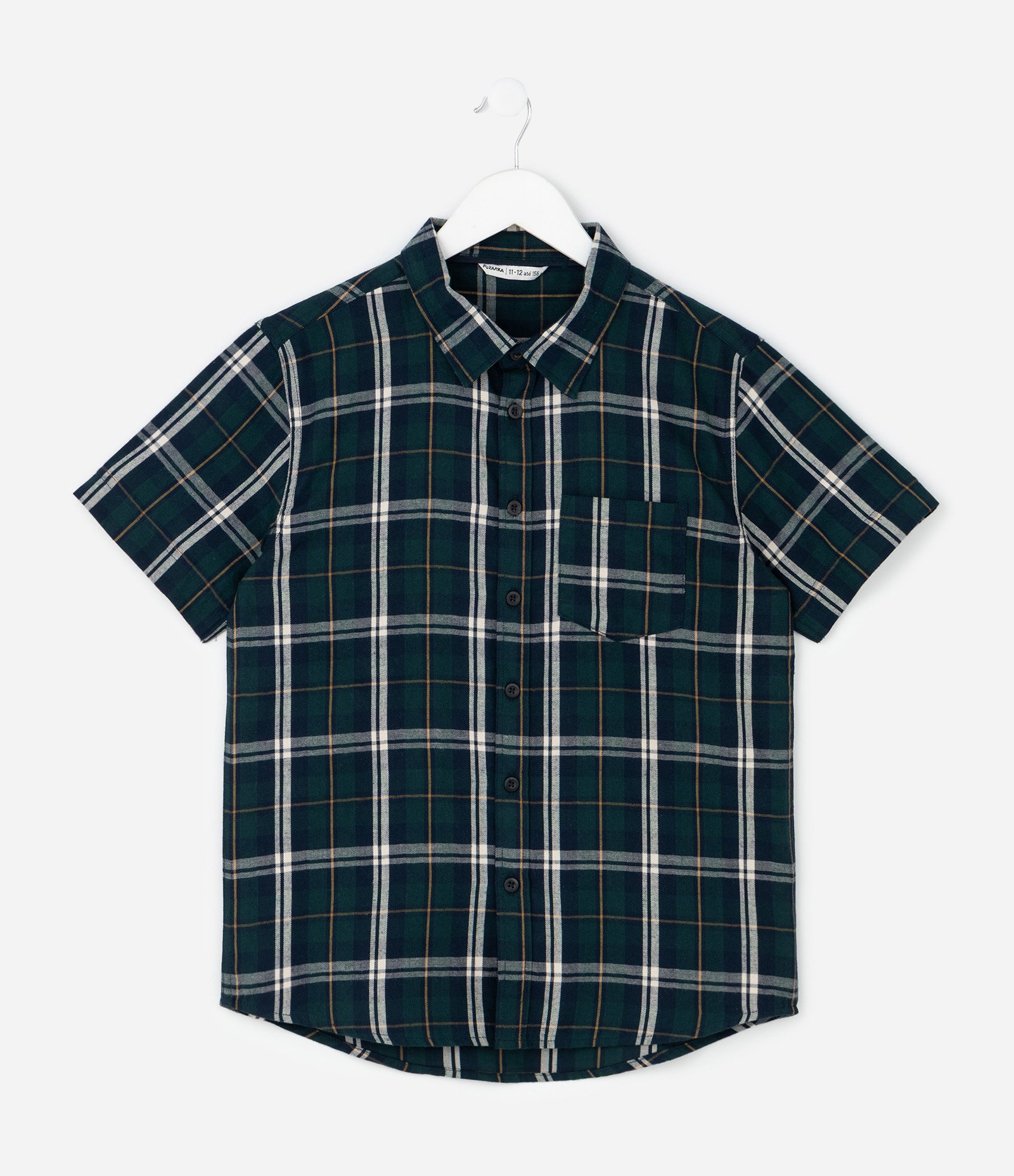 Camisa Infantil em Flanela com Estampa Xadrez – Tam 5 a 14 Anos Azul Marinho 1