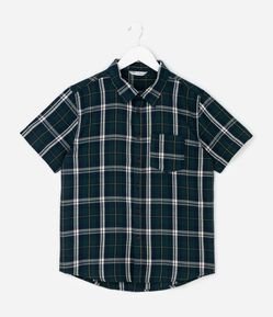 Camisa Infantil em Flanela com Estampa Xadrez – Tam 5 a 14 Anos