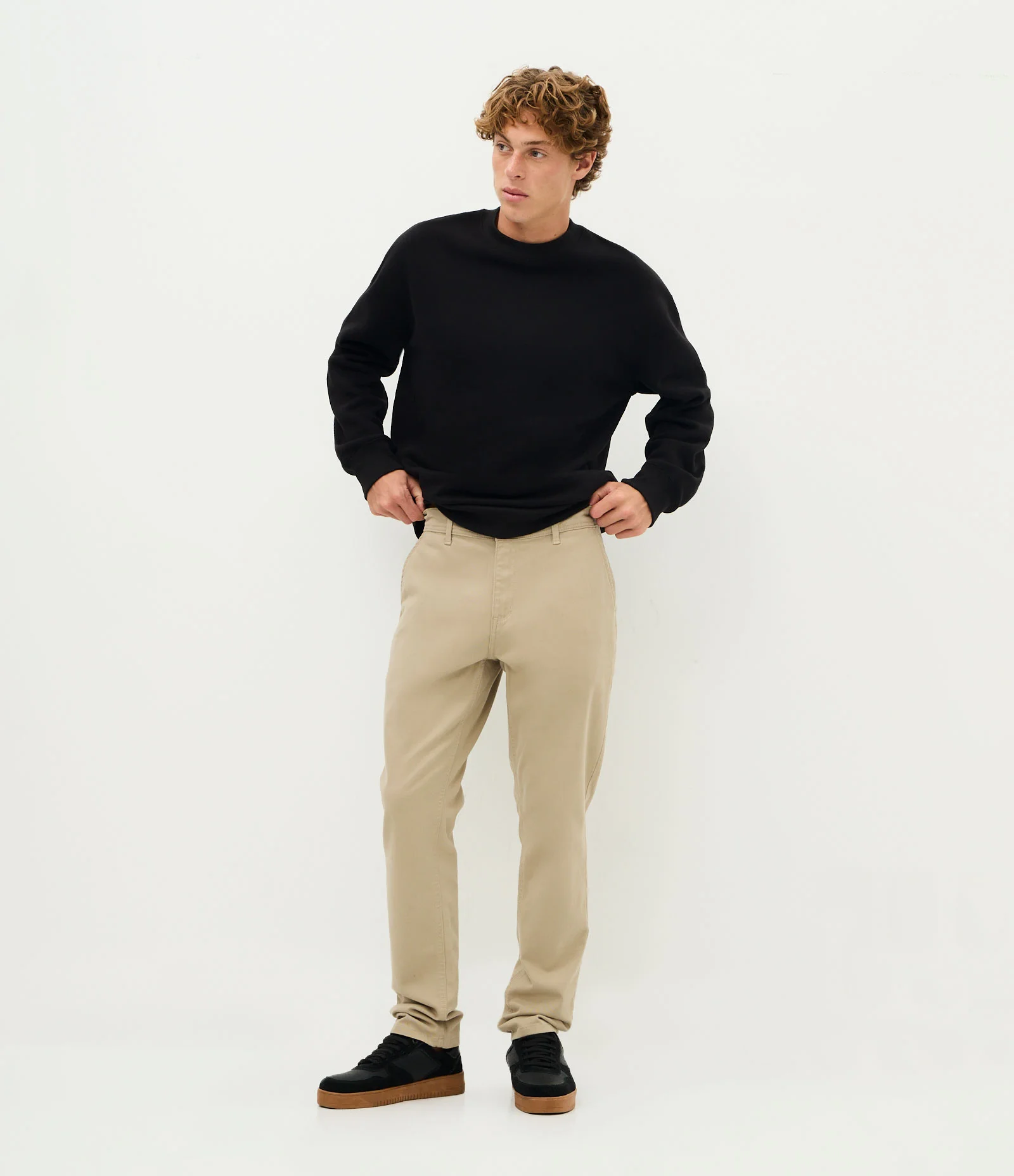 Calça Skinny em Sarja com Elastano Bege 1