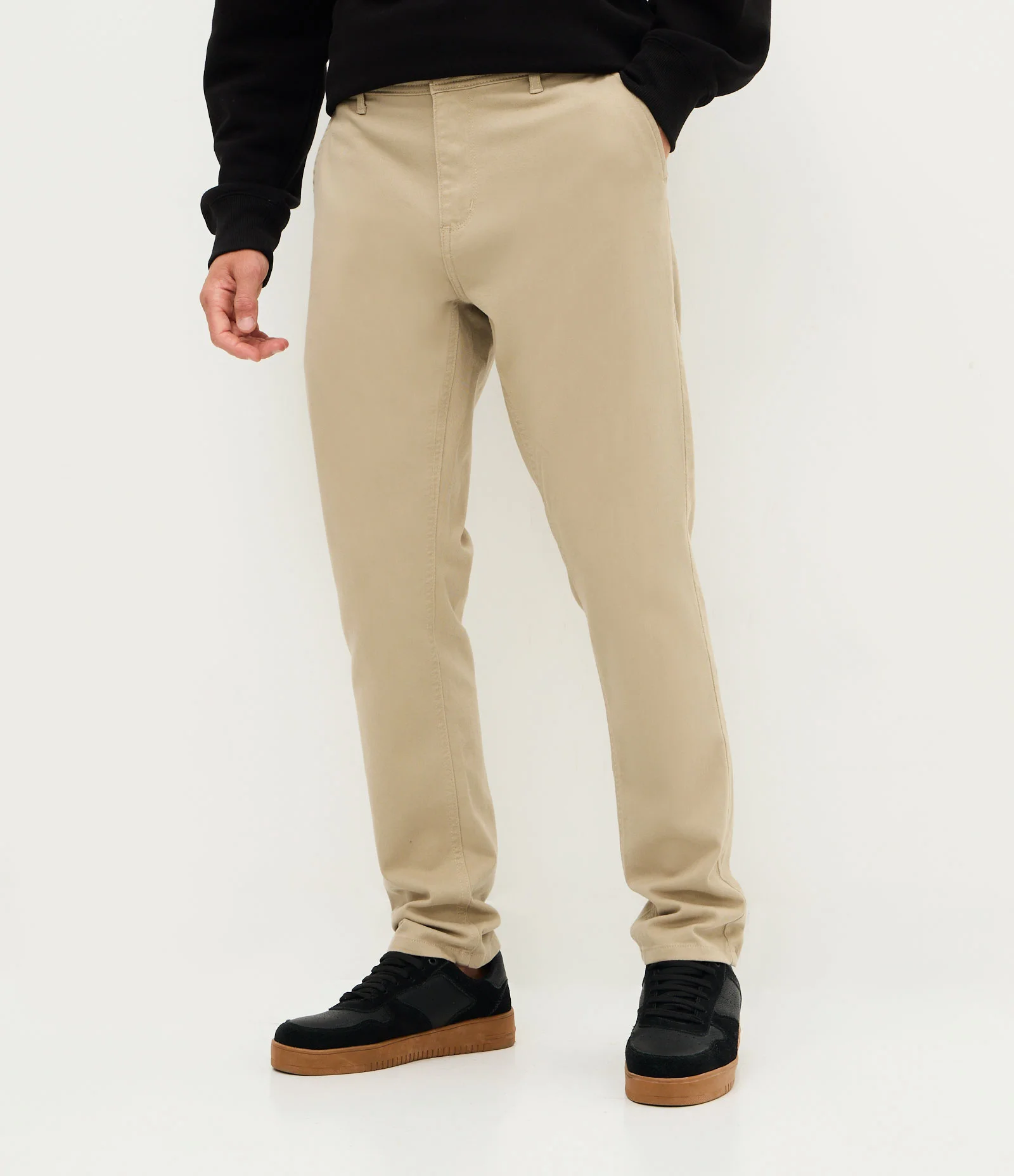 Calça Skinny em Sarja com Elastano Bege 2