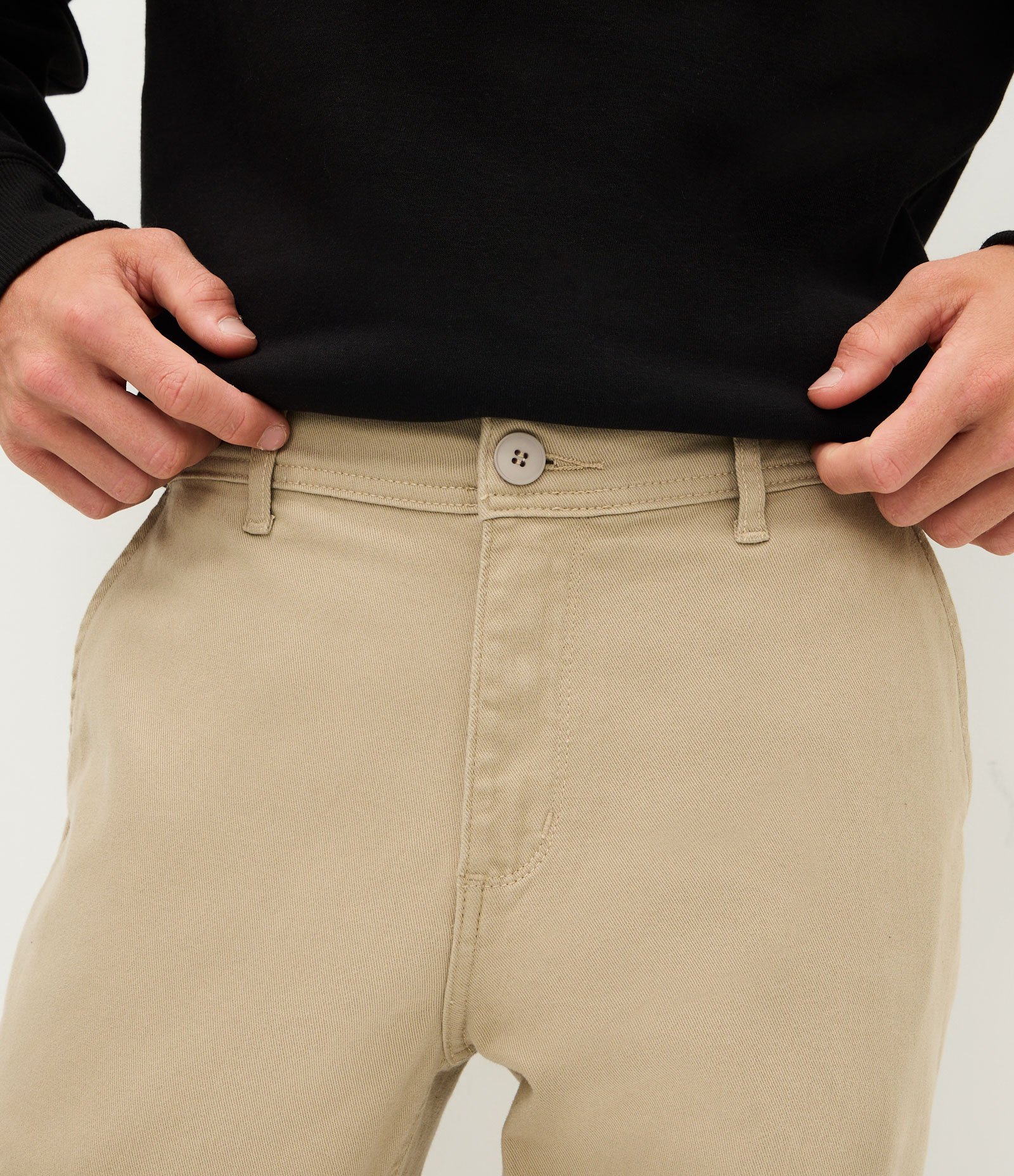 Calça Skinny em Sarja com Elastano Bege 3