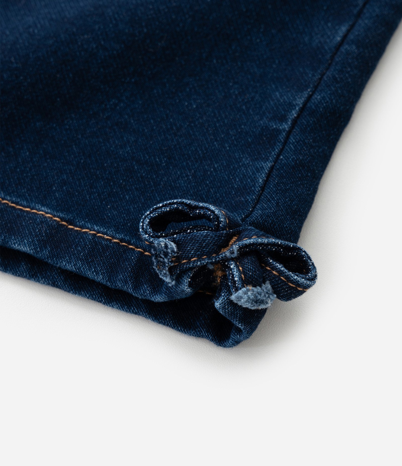 Calça Infantil Wide em Jeans com Laços Laterais – Tam 1 a 6 Anos Azul Escuro 3
