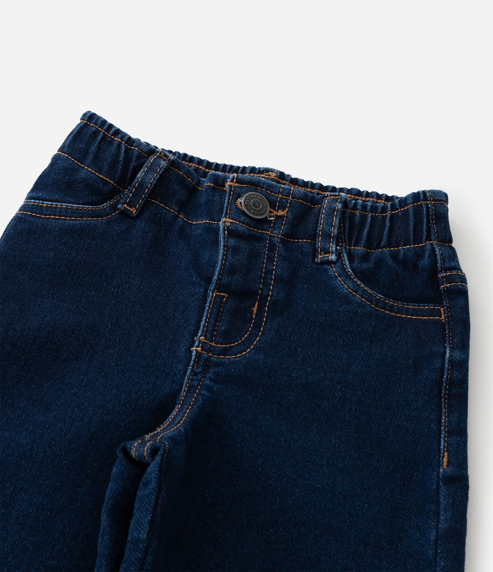 Calça Infantil Wide em Jeans com Laços Laterais – Tam 1 a 6 Anos Azul Escuro 5