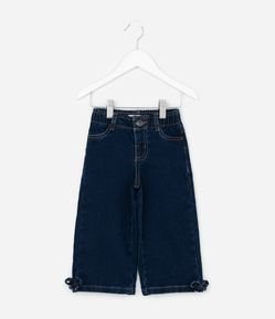 Calça Infantil Wide em Jeans com Laços Laterais – Tam 1 a 6 Anos