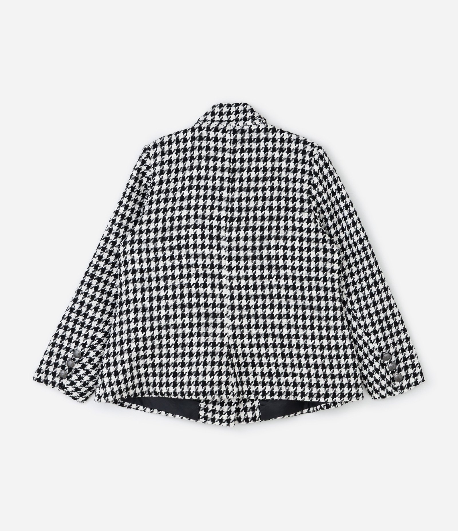 Blazer Tweed Xadrez com Abotoamento Simples Curve & Plus Size Preto 2