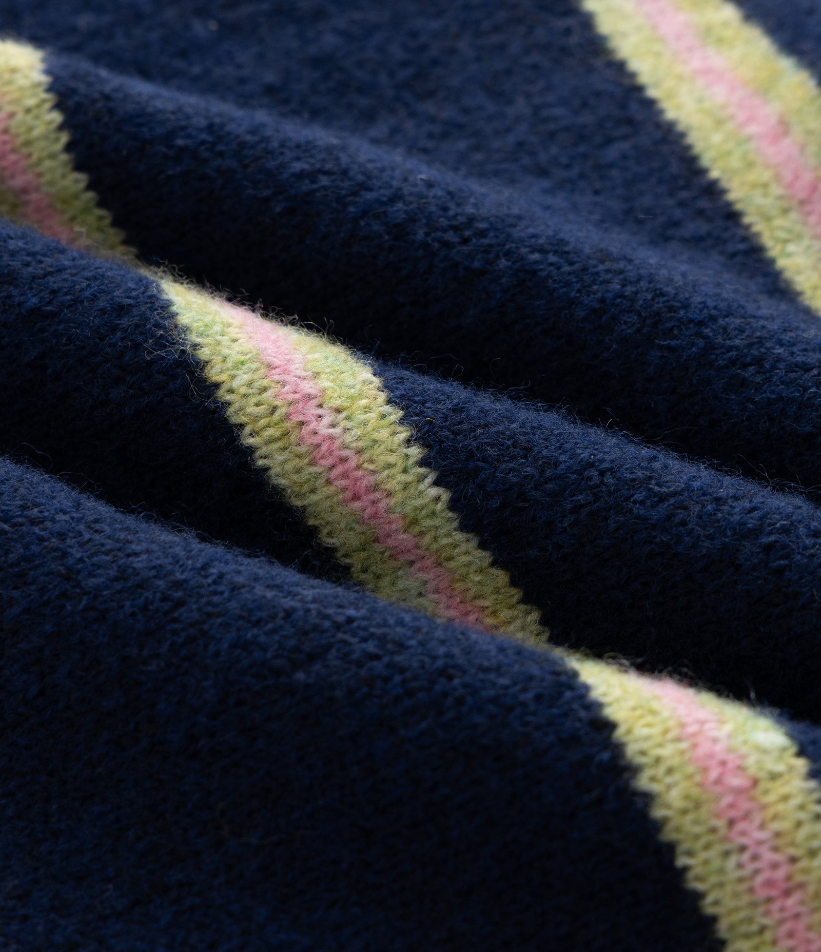 Suéter Listrado em Tricô com Gola Polo e Zíper Curve & Plus Size Azul 3