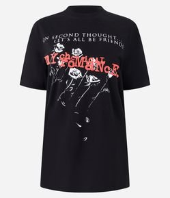 Camiseta Manga Curta em Algodão com Estampa Chemical Romance