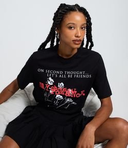 Camiseta Manga Curta em Algodão com Estampa Chemical Romance