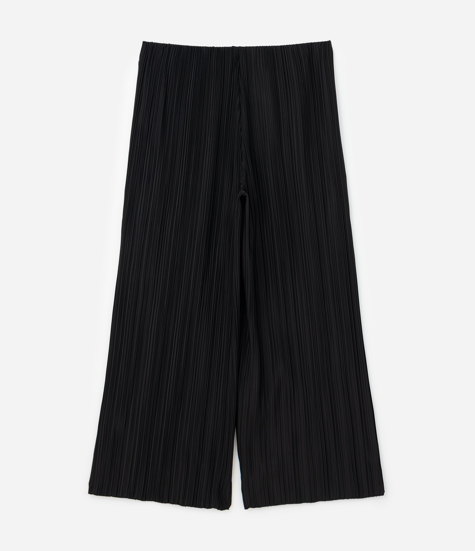 Calça Wide em Malha Canelada com Cós Elástico Curve & Plus Size Preto 2