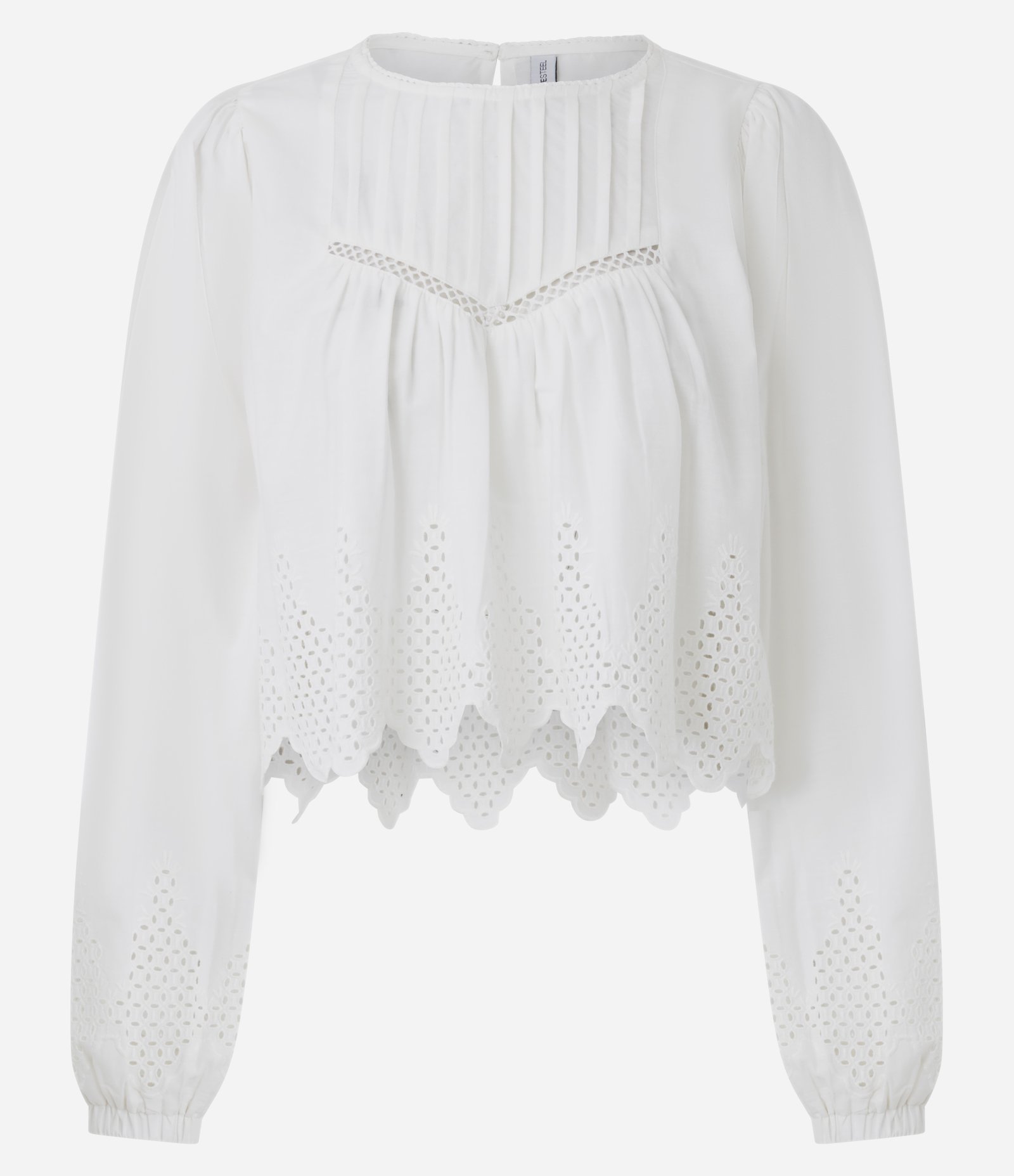 Blusa Bata em Tricoline com Bordados Branco 5