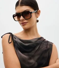 Óculos de Sol Aviador com Hastes Largas e Lentes Degradê