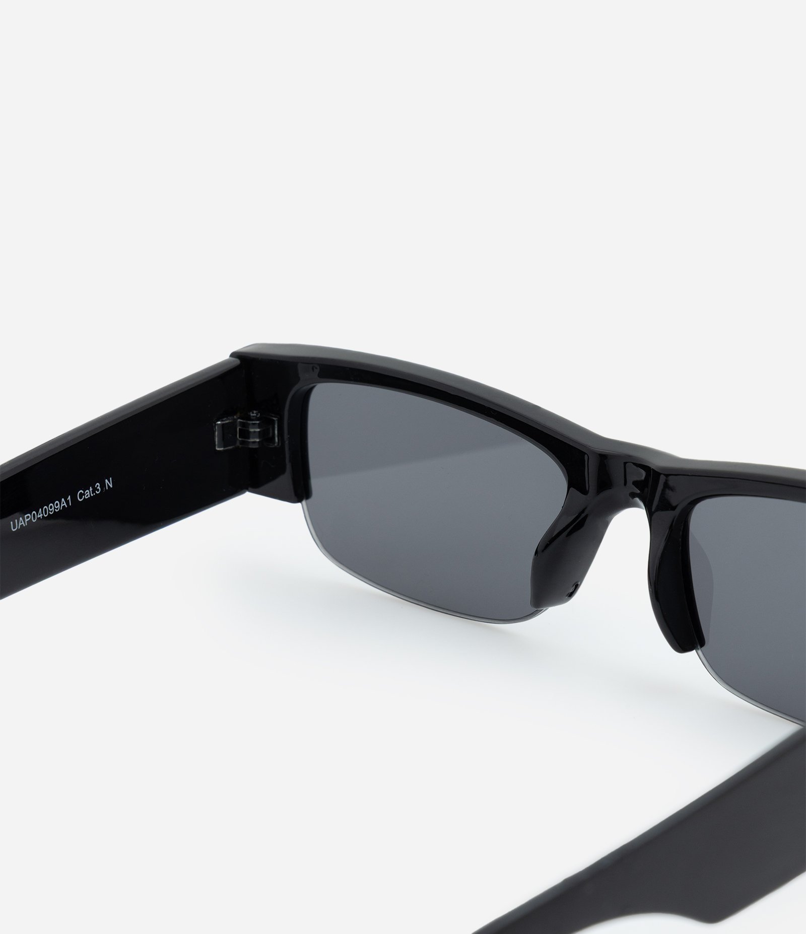 Óculos de Sol Quadrado Estreito Preto 3