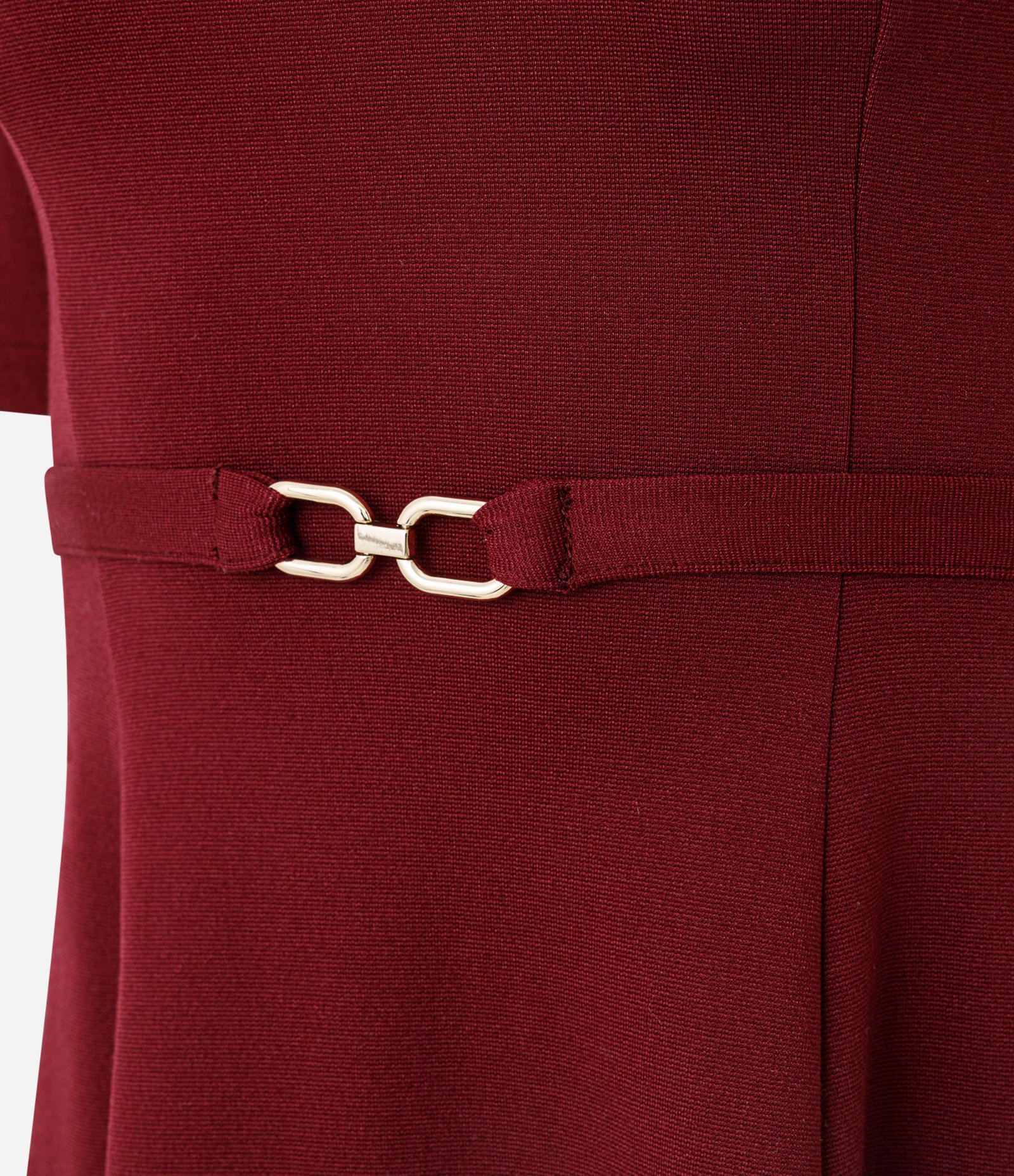 Vestido Curto em Ponto Roma com Cinto e Fivela Vermelho 3