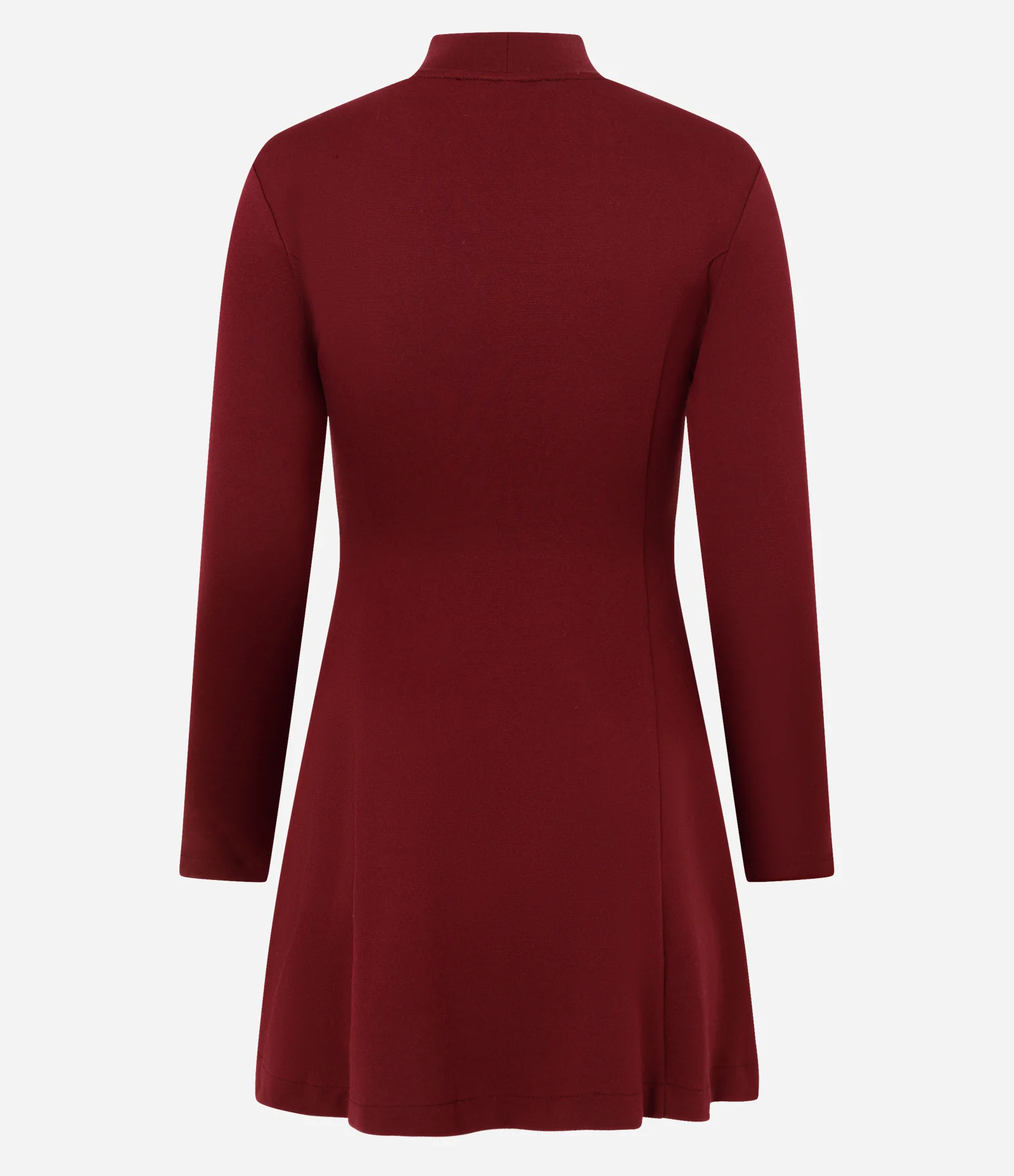 Vestido Curto Manga Longa em Ponto Roma com Cinto Vermelho 2