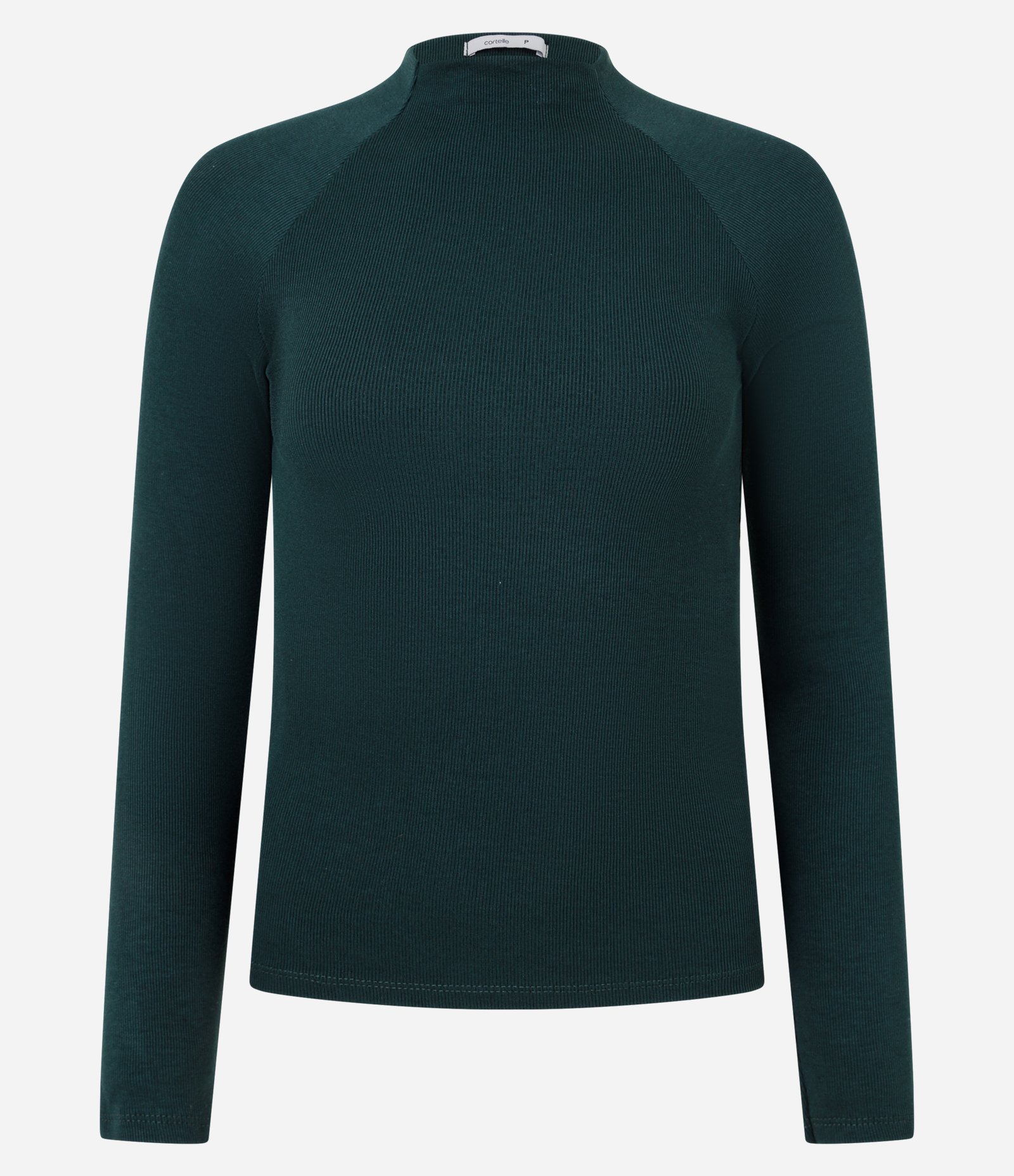 Blusa Básica em Viscose com Gola Alta e Cava Raglan Verde 5