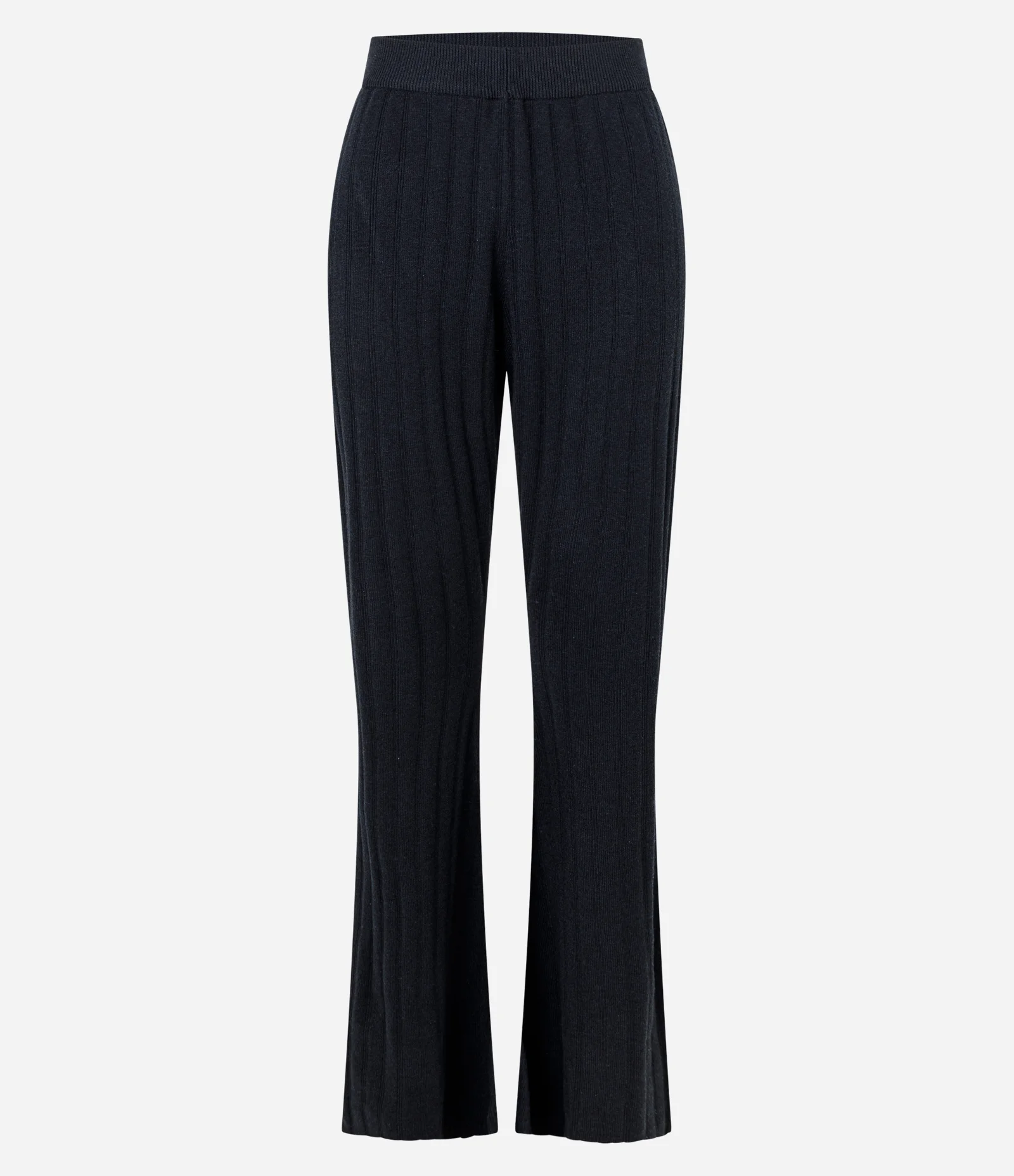 Calça Flare em Tricô Canelada Preto 1