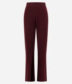 Calça Flare em Tricô Canelada