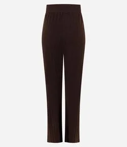 Calça Flare em Tricô Canelada