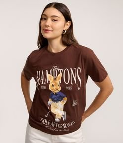 Camiseta T-shirt em Algodão com Estampa The Hamptons