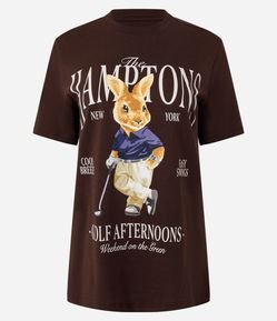 Camiseta T-shirt em Algodão com Estampa The Hamptons