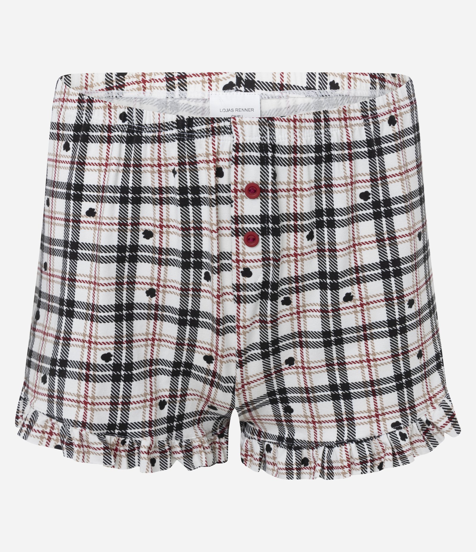 Pijama Americano com Blusa e Short em Viscolycra Minnie Xadrez 6