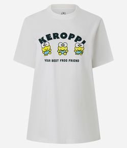 Camiseta em Algodão com Estampa Personagem Keroppi de Hello Kitty