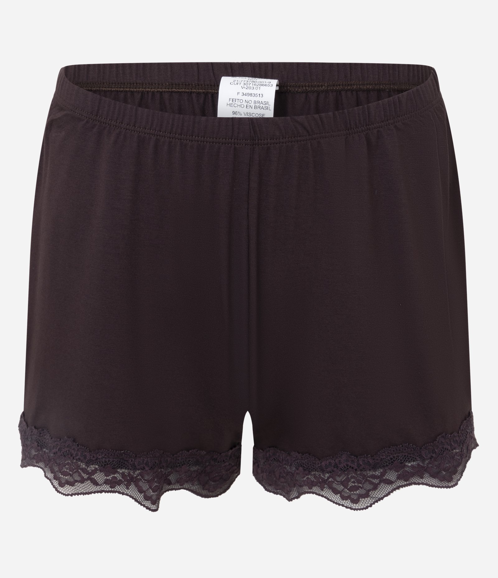 Pijama Curto em Viscose com Regata e Short Rendado Marrom 7