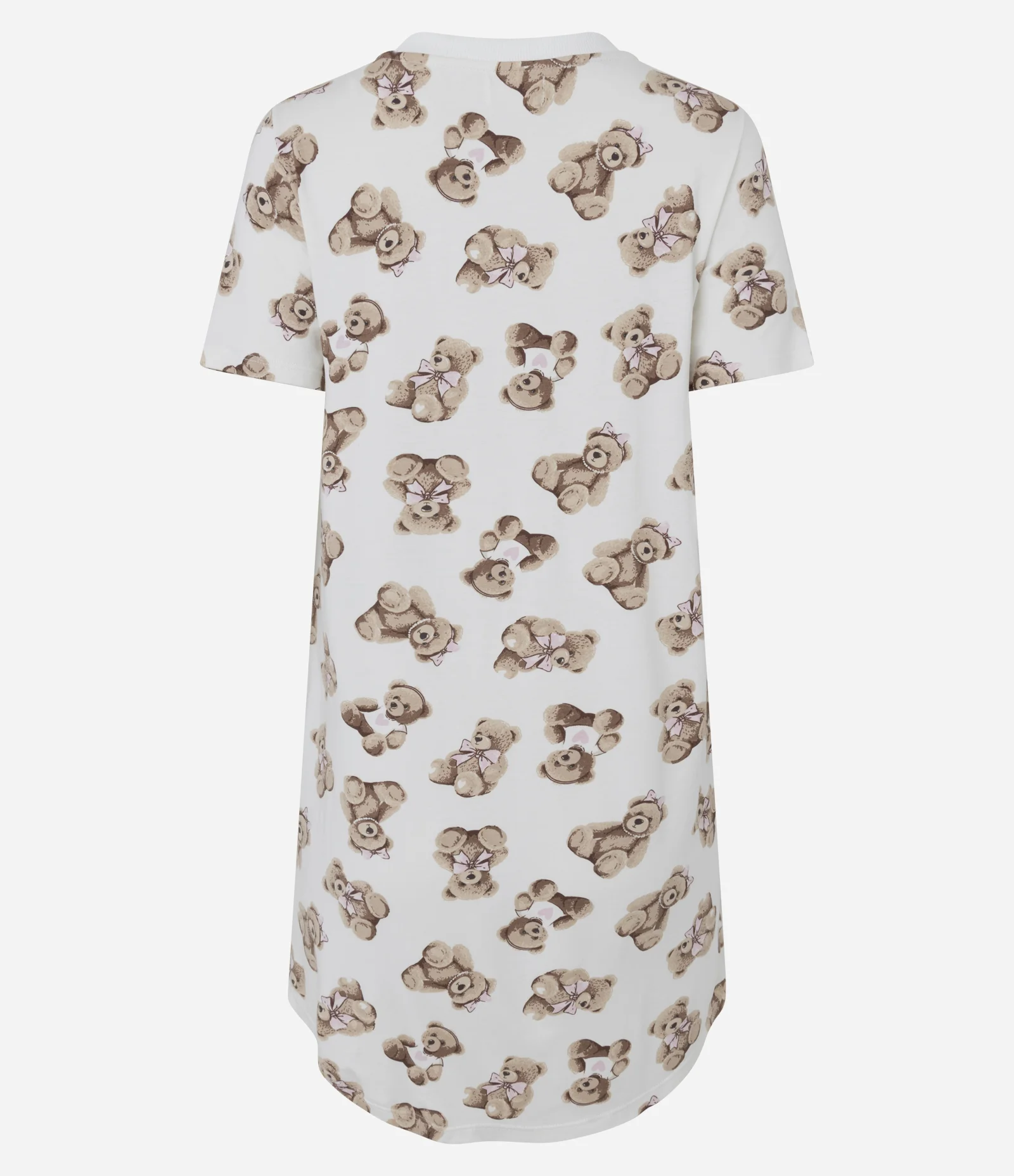 Camisola Manga Curta em Viscolycra co Estampa de Ursinhos Branco 2