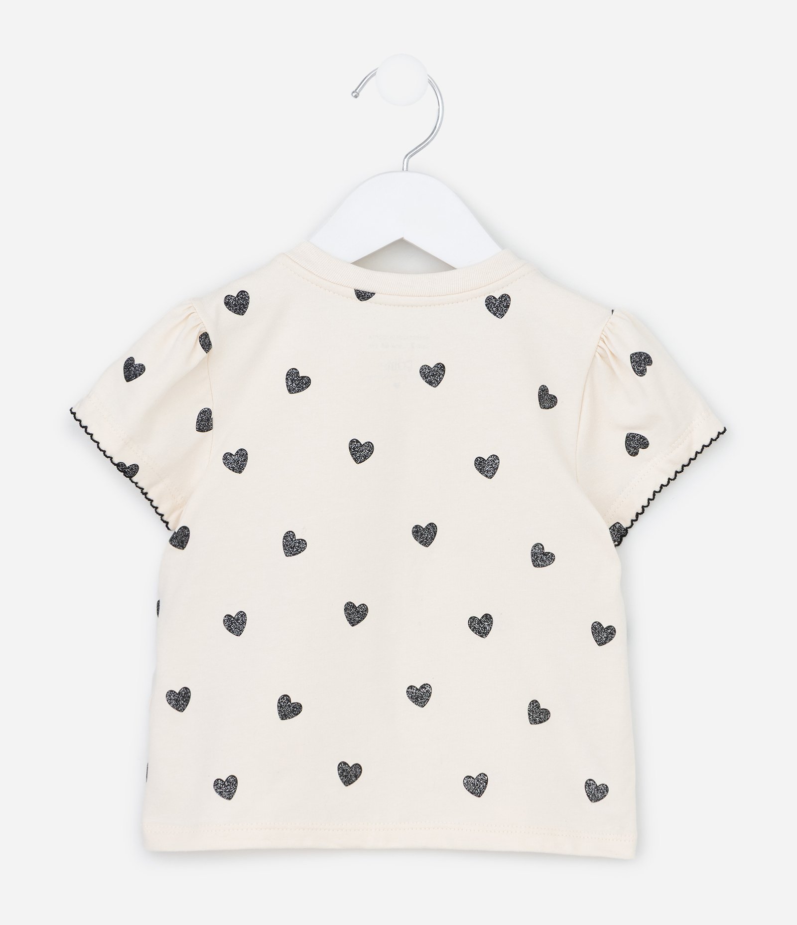 Blusa Infantil com Estampa de Corações Lovely Girl – Tam 1 a 5/6 Anos Off White 2