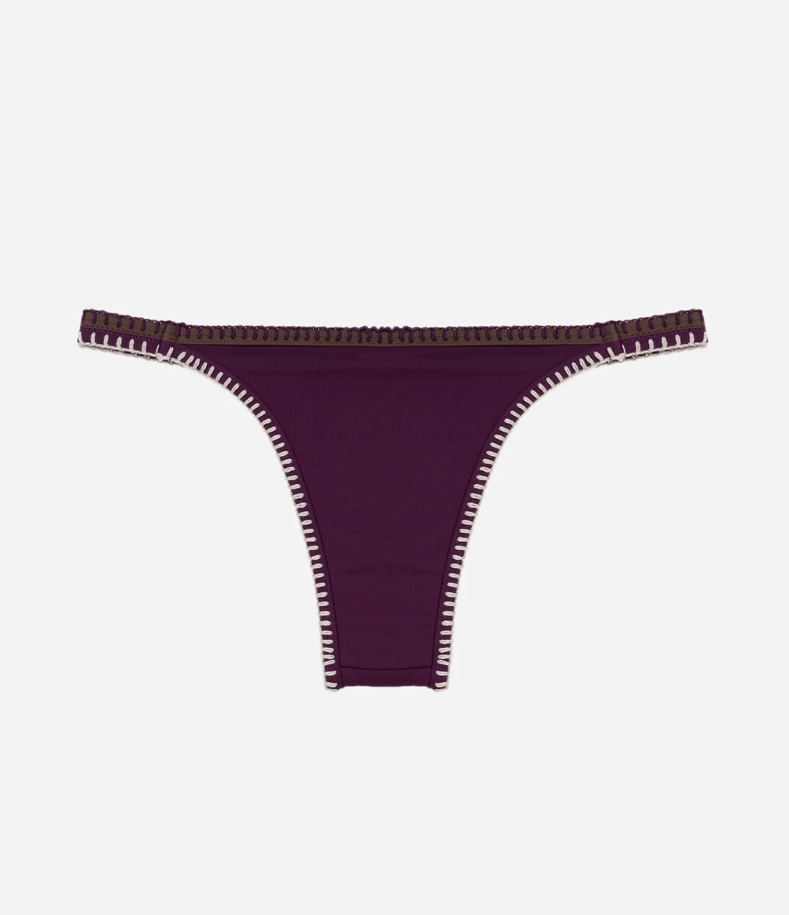 Biquini Calcinha String com Bordado Contrastante Roxo 2