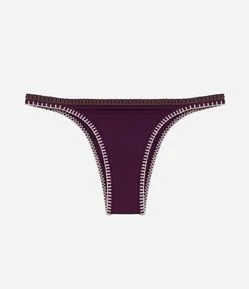 Biquini Calcinha String com Bordado Contrastante