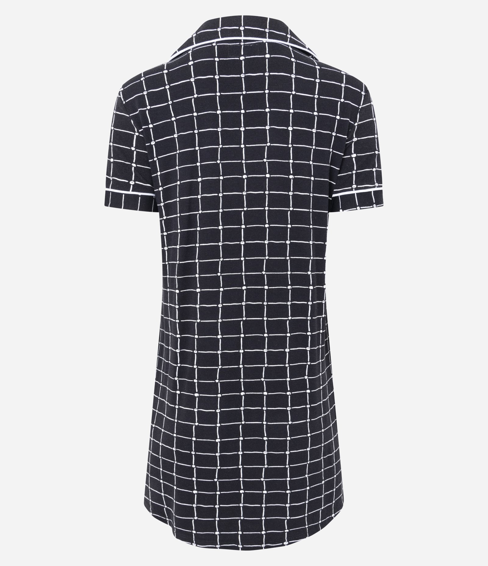 Camisola em Viscose com Abotoamento e Estampa Xadrez Azul 2