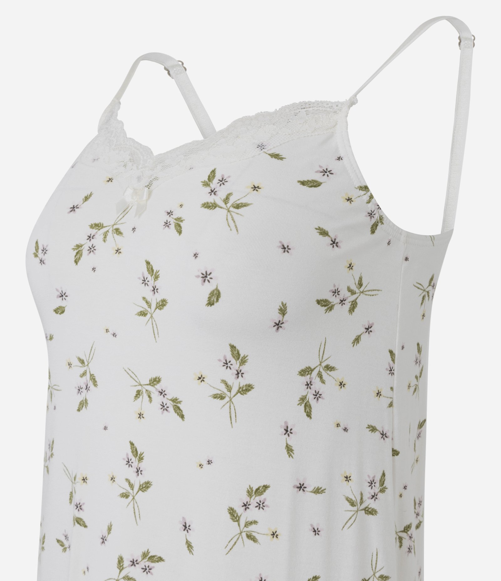 Camisola Curta em Viscose com Estampa Floral e Renda Aplicada Branco 4