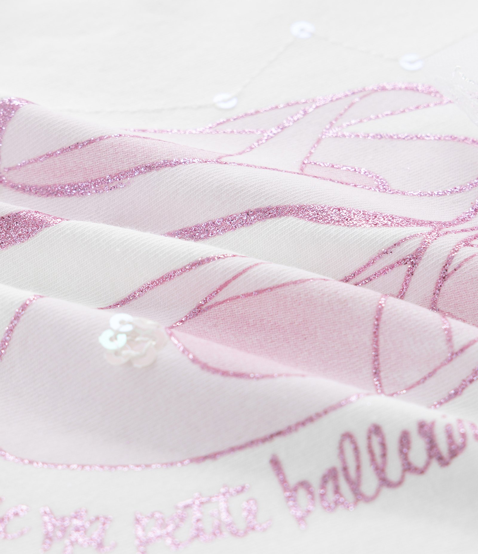 Blusa Infantil com Laço de Tule e Estampa Bailarina – Tam 1 a 6 Anos Branco 3