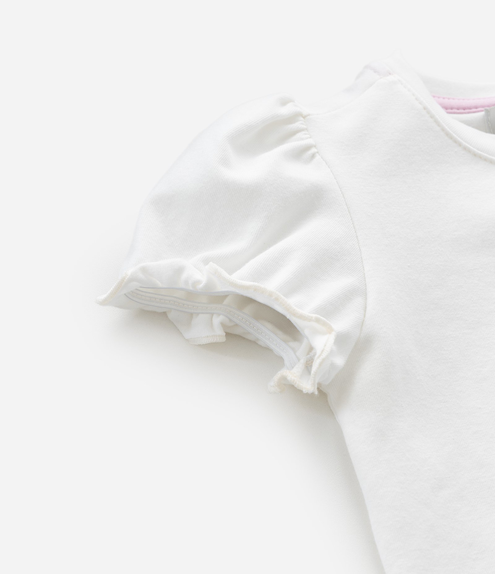 Blusa Infantil com Laço de Tule e Estampa Bailarina – Tam 1 a 6 Anos Branco 5