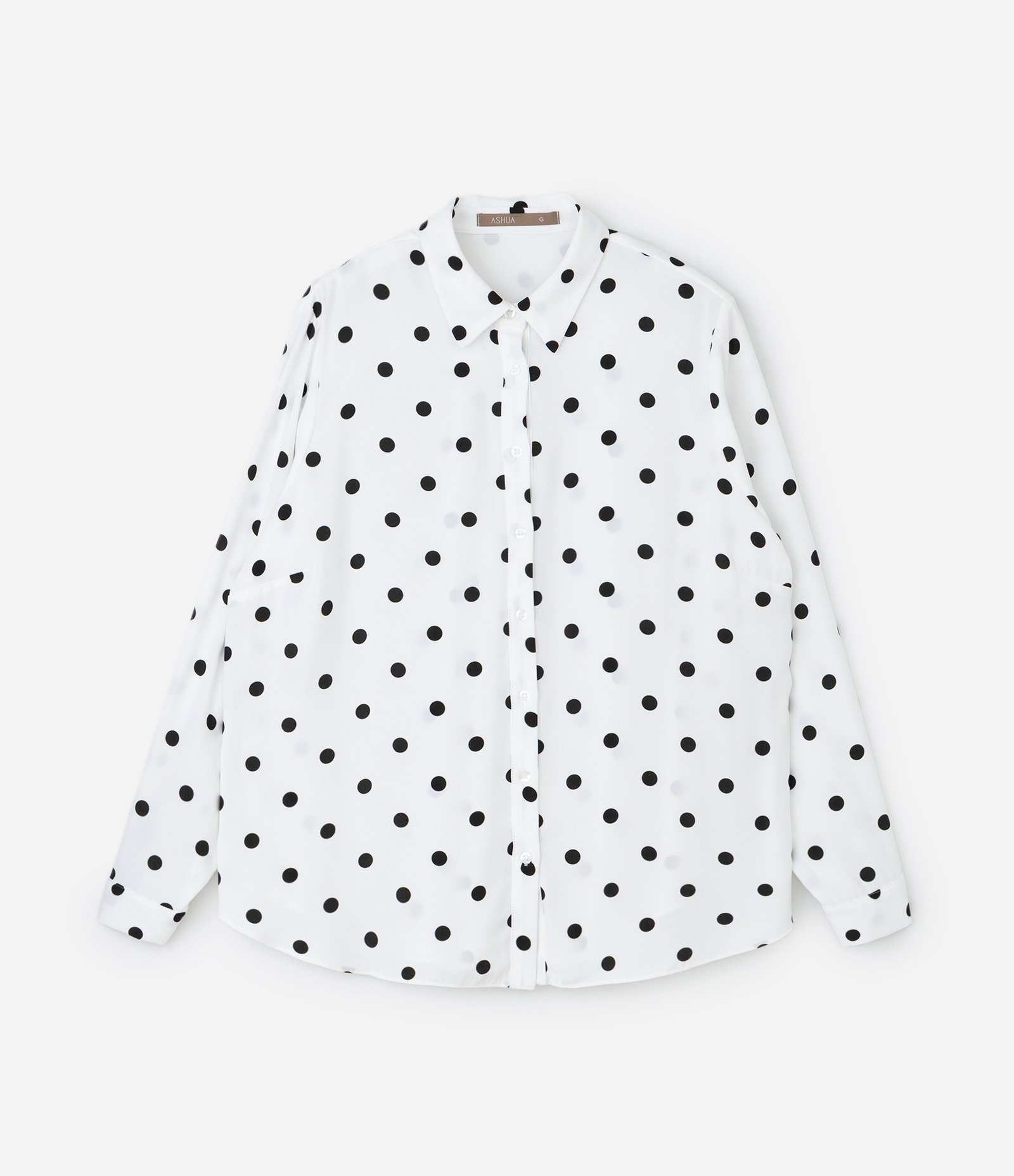 Camisa Alongada em Crepe Poá Curve & Plus Size Branco 4