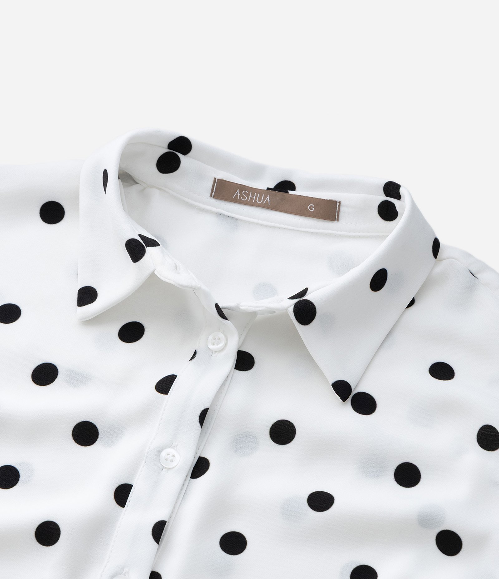 Camisa Alongada em Crepe Poá Curve & Plus Size Branco 9