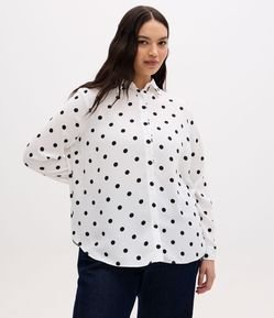 Camisa Alongada em Crepe Poá Curve & Plus Size