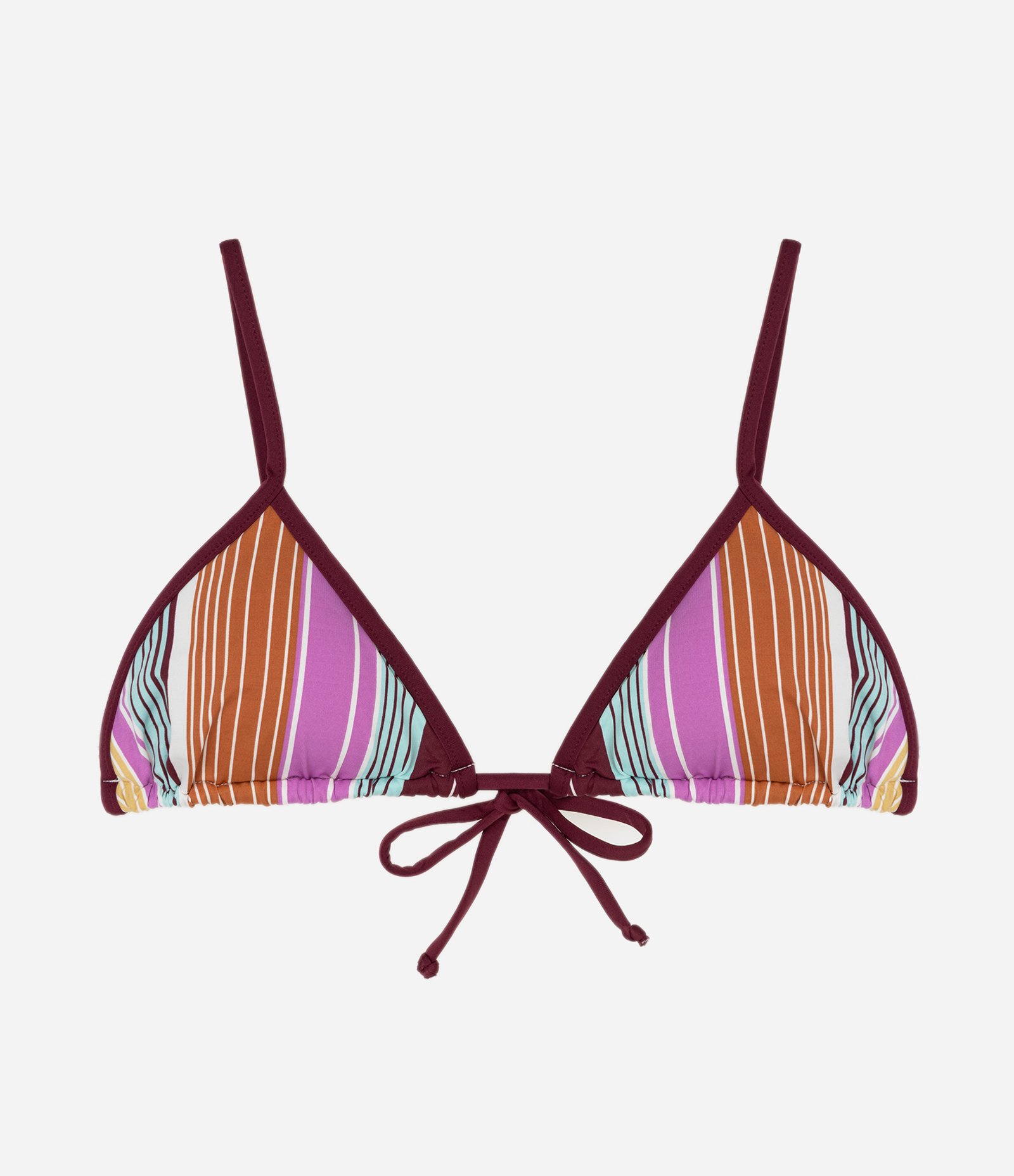 Biquini Top Cortininha em Microfibra com Estampa Listrada Multicores 4