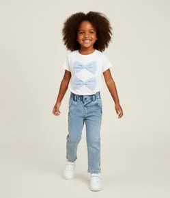 Blusa Infantil com Laços Aplicados – Tam 1 a 6 Anos