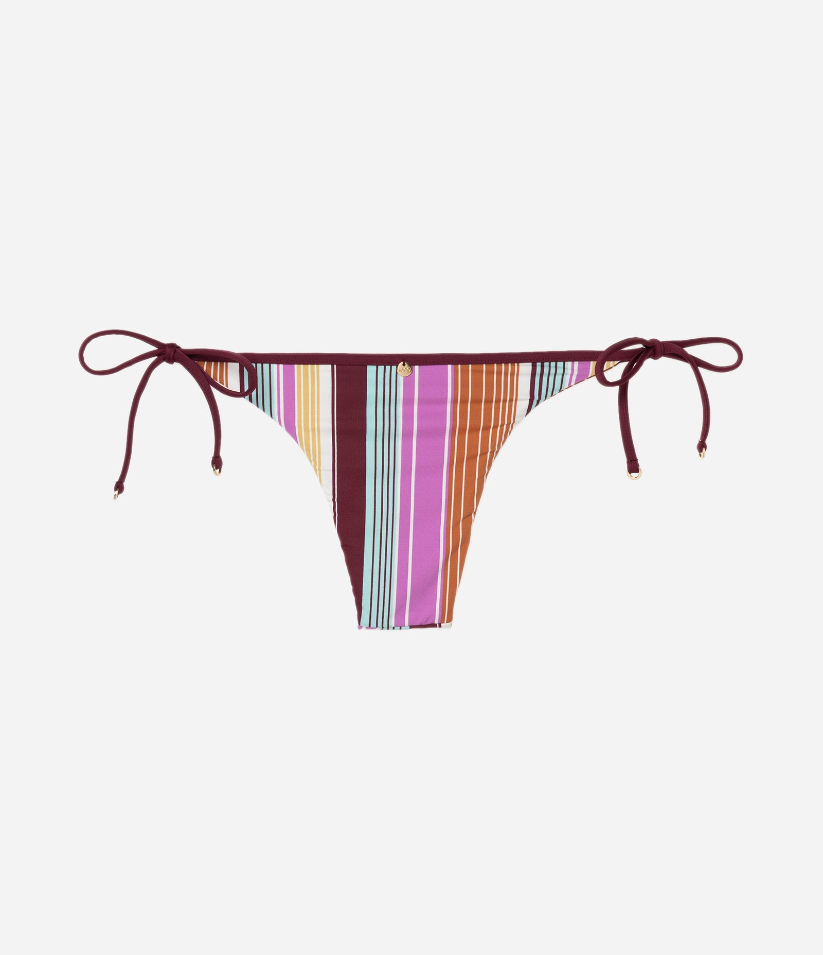 Biquini Calcinha Lacinho em Microfibra Listrado Vinho 5