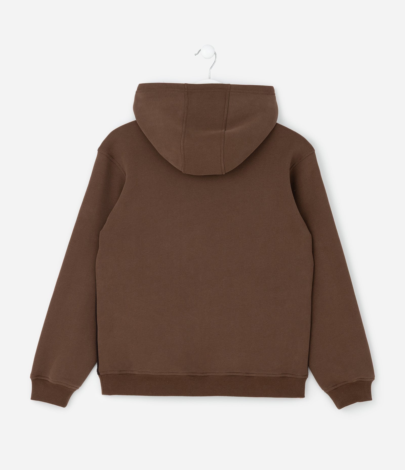 Casaco Infantil Moletom com Capuz e Embossed - Tam 5 a 14 Anos Marrom 2