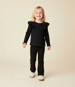 Calça Infantil Flare em Ribana com Recortes – Tam 1 a 5/6