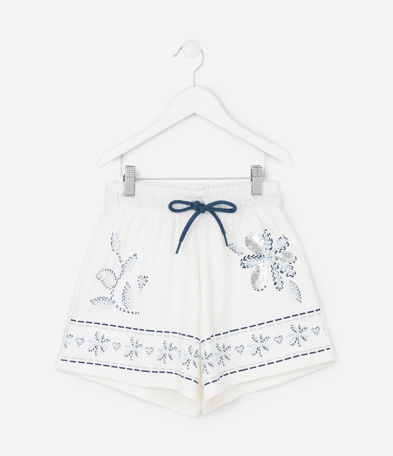 Short Infantil com Estampa Floral – Tam 5 a 14 Anos Off White 1