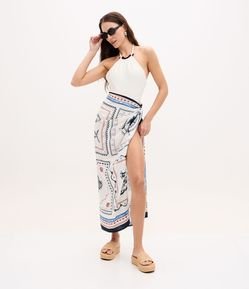 Canga em Viscose com Estampa Náutica