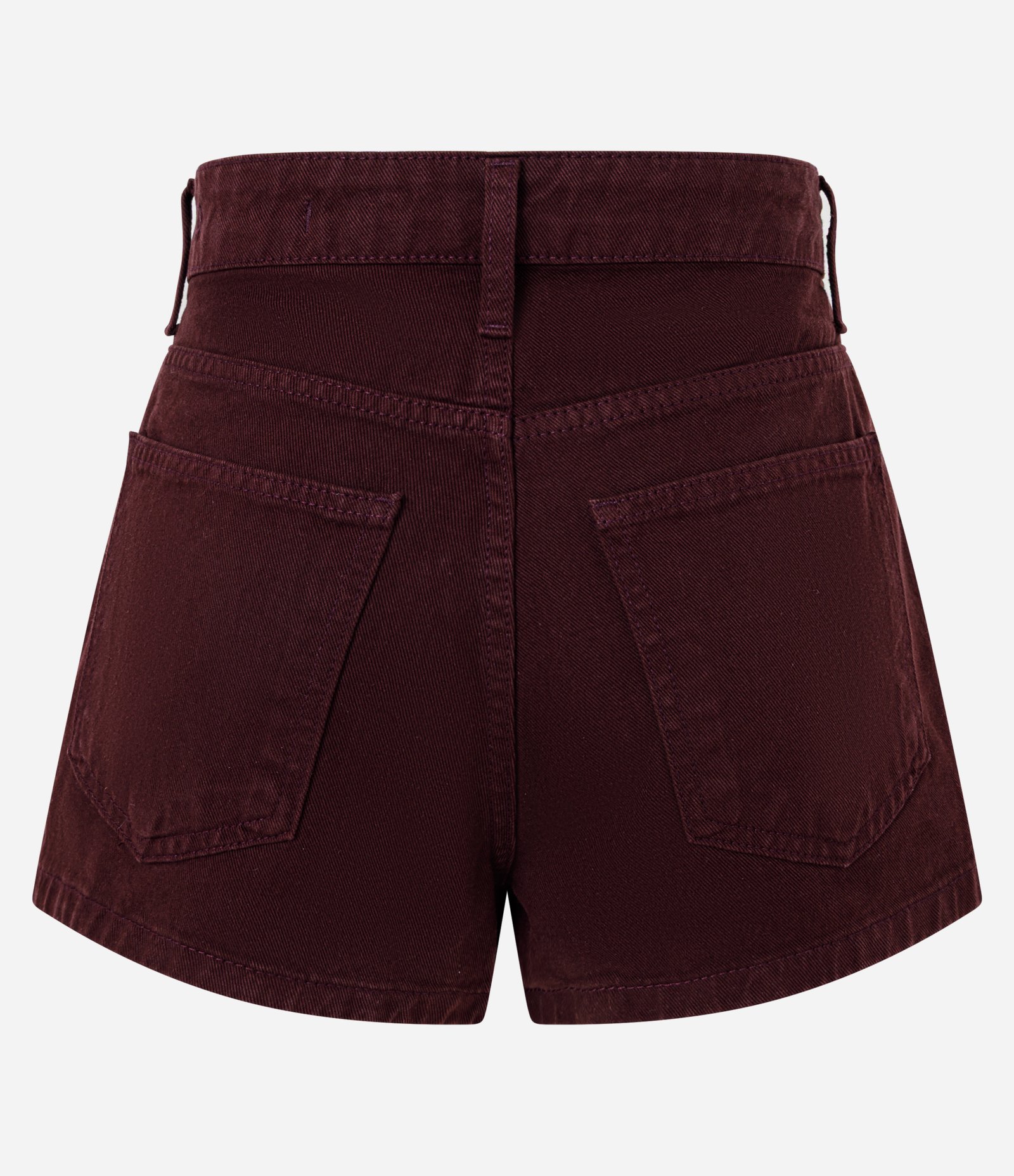 Short Saia Curto em Sarja com Passantes e Bolsos Bordô 7